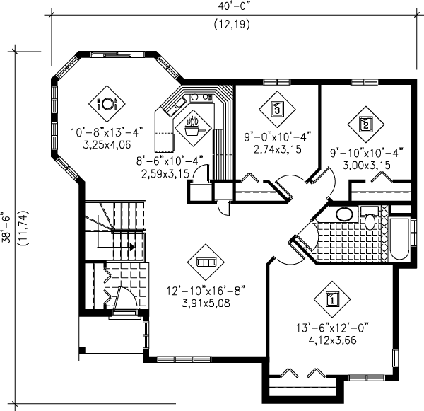 Contemporary Floor Plan - Main Floor Plan #25-1223