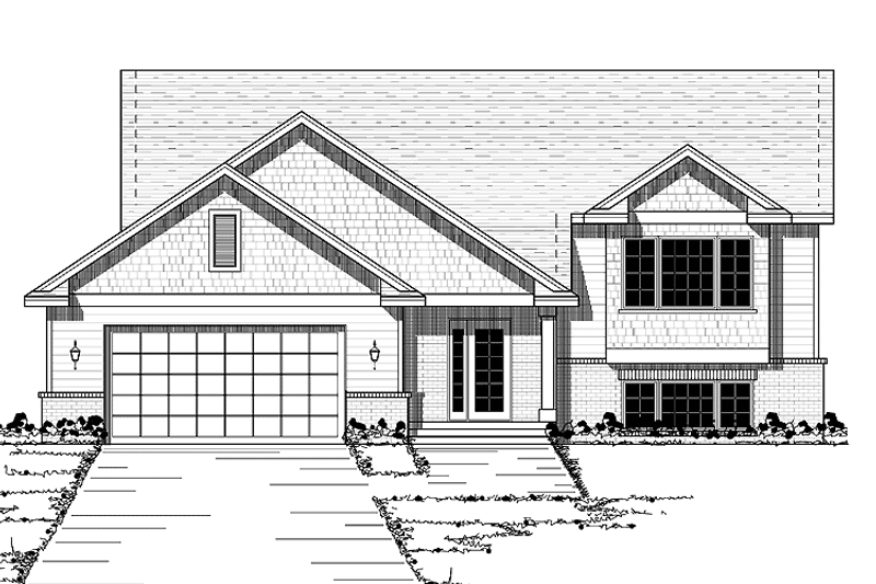 House Blueprint - Exterior - Front Elevation 3 for Contemporary House Plan #51-589 - 2 bed, 1 bath