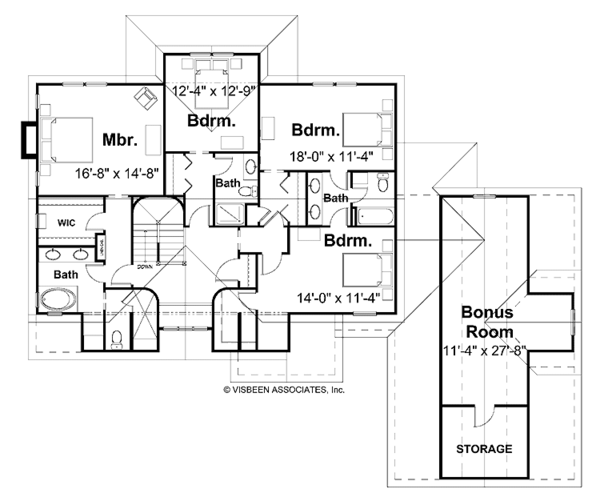 House Plan Design - Craftsman Floor Plan - Upper Floor Plan #928-94