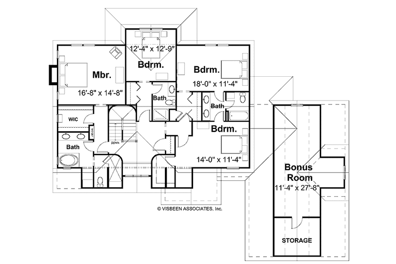 Home Plan - Floor Plan - Upper Floor for Craftsman House Plan #928-94 - 4 bed, 3.5 bath