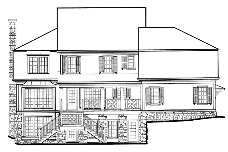 Home Plan - Exterior - Rear Elevation for Colonial House Plan #429-173 - 4 bed, 3.5 bath