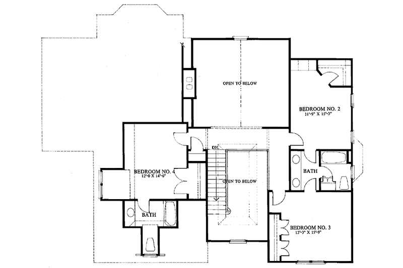 Home Plan - Floor Plan - Upper Floor for European House Plan #429-74 - 4 bed, 3.5 bath