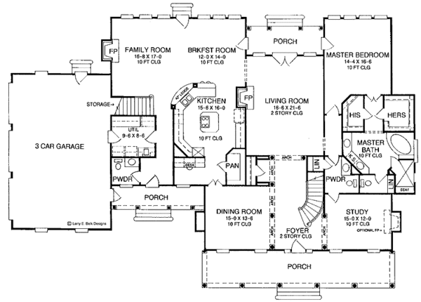 House Blueprint - Country Floor Plan - Main Floor Plan #952-112