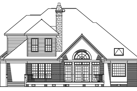 Exterior - Rear Elevation for Traditional House Plan #929-183 - 4 bed, 2.5 bath