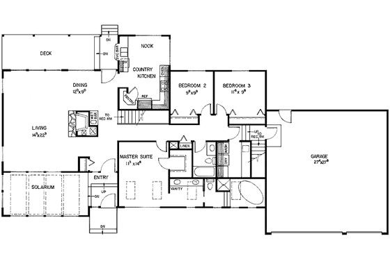 Floor Plan - Main Floor for Contemporary House Plan #60-939 - 3 bed, 2 bath