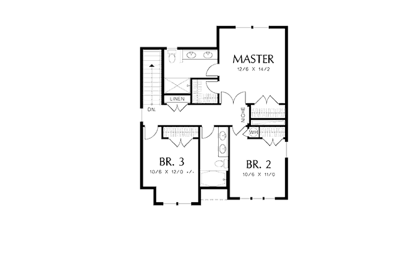 Dream House Plan - Floor Plan - Upper Floor for Traditional House Plan #48-511 - 3 bed, 2.5 bath