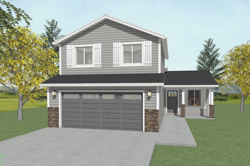 House Blueprint - Exterior - Front Elevation 3 for Cottage House Plan #943-56 - 3 bed, 2.5 bath