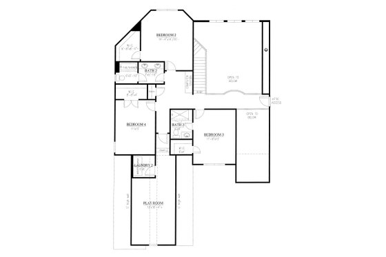 Floor Plan - Upper Floor for Traditional House Plan #437-86 - 4 bed, 3.5 bath