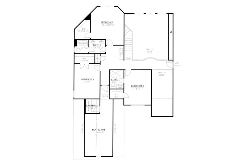 House Plan Design - Floor Plan - Upper Floor for Traditional House Plan #437-86 - 4 bed, 3.5 bath