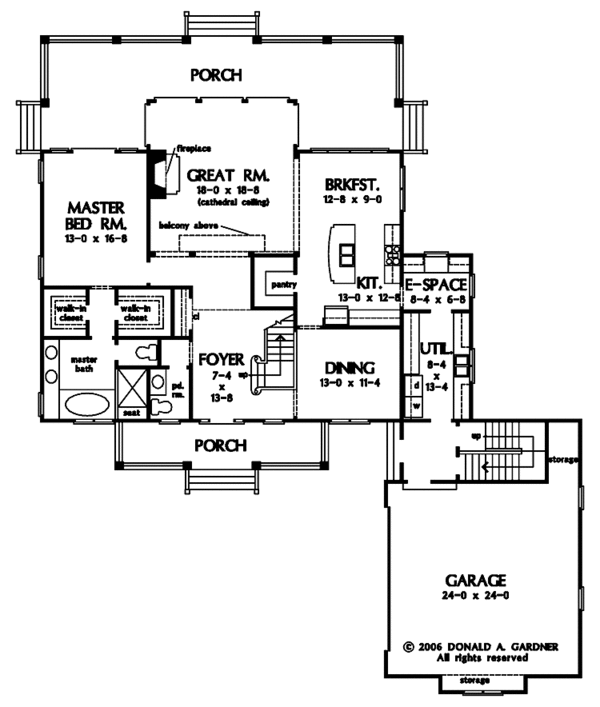 House Plan Design - Country Floor Plan - Main Floor Plan #929-808
