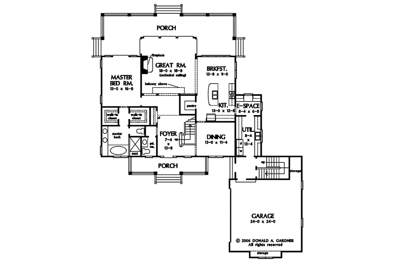 Home Plan - Floor Plan - Main Floor for Country House Plan #929-808 - 3 bed, 3.5 bath