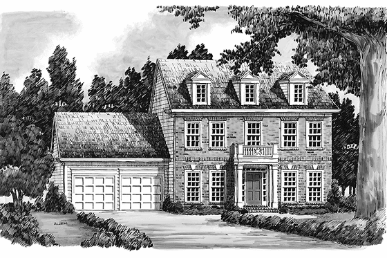 Exterior - Front Elevation 3 for Classical House Plan #927-574 - 3 bed, 2.5 bath