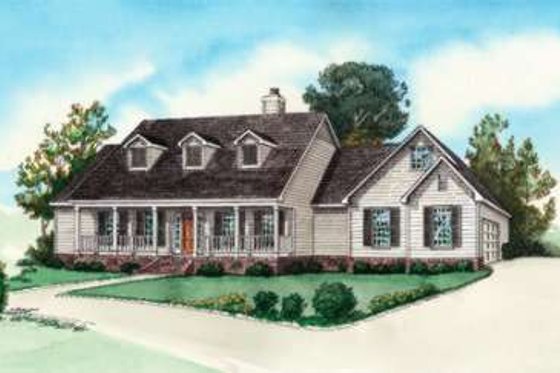 Exterior - Front Elevation for Farmhouse House Plan #16-290 - 3 bed, 2 bath