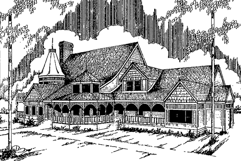 Dream House Plan - Victorian Exterior - Front Elevation Plan #60-794