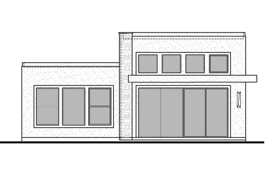 Exterior - Front Elevation 3 for Adobe / Southwestern House Plan #1073-48 - 1 bed, 1 bath