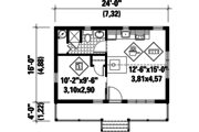 Cabin Style House Plan - 1 Beds 1 Baths 384 Sq/Ft Plan #25-4565 