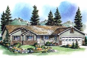 Ranch Exterior - Front Elevation Plan #18-193