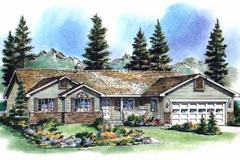 Architectural House Design - Ranch Exterior - Front Elevation Plan #18-193