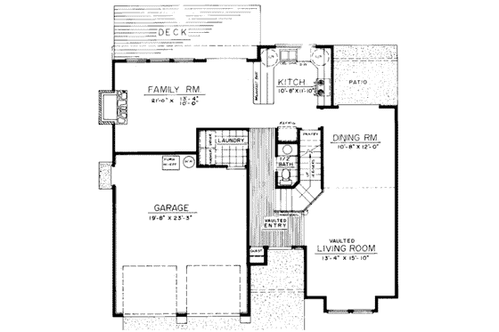 Floor Plan - Main Floor for Traditional House Plan #303-113 - 3 bed, 2.5 bath