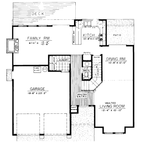Traditional Floor Plan - Main Floor Plan #303-113
