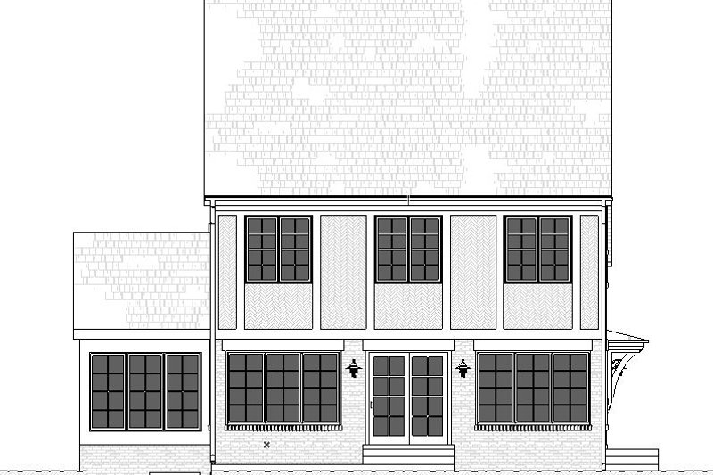 Architectural House Design - Exterior - Rear Elevation for Tudor House Plan #901-164 - 5 bed, 3.5 bath