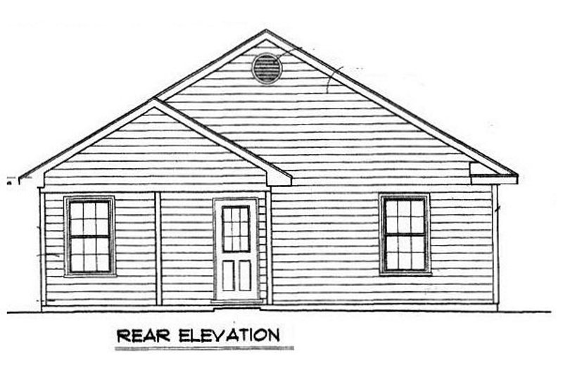 Architectural House Design - Exterior - Rear Elevation for Cottage House Plan #14-239 - 2 bed, 1 bath