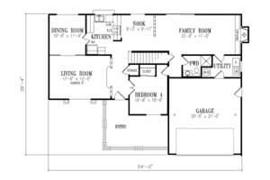 Floor Plan - Main Floor for Adobe / Southwestern House Plan #1-446 - 4 bed, 2.5 bath