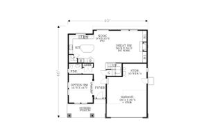 Floor Plan - Main Floor for Craftsman House Plan #53-533 - 3 bed, 2.5 bath