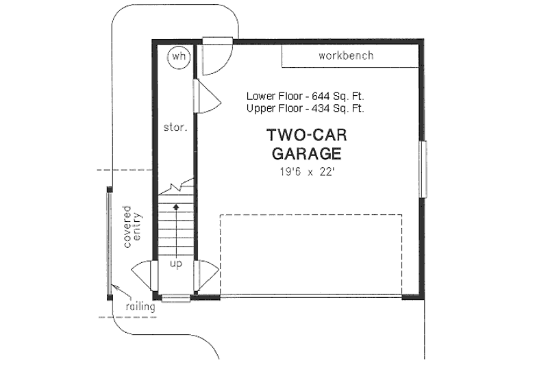 Home Plan - Floor Plan - Main Floor for Cottage House Plan #18-4356, 1 bath