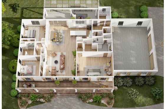 Floor Plan - Main Floor for Southern House Plan #1094-7 - 3 bed, 2 bath