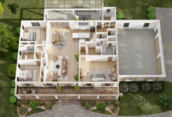 Southern Floor Plan - Main Floor Plan #1094-7