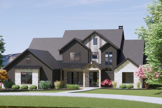 Exterior - Front Elevation 3 for Country House Plan #1096-17 - 4 bed, 4.5 bath