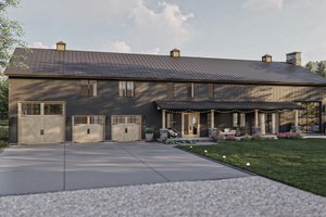 Home Plan - Exterior - Front Elevation for Barndominium House Plan #455-569 - 6 bed, 4.5 bath