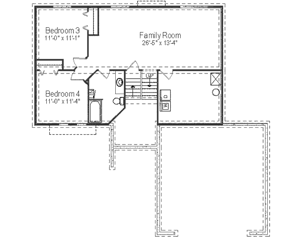 Traditional Floor Plan - Lower Floor Plan #49-164