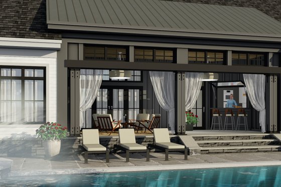 Exterior - Rear Elevation 1 for Farmhouse House Plan #51-1144 - 4 bed, 3.5 bath