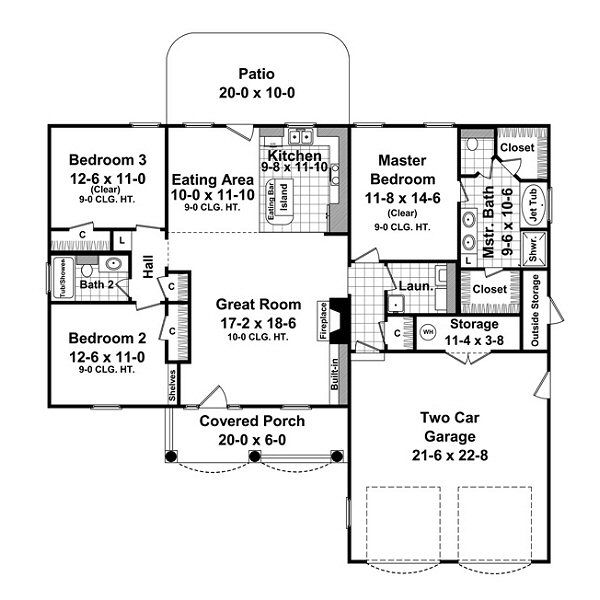 Home Plan - Traditional Floor Plan - Main Floor Plan #21-215