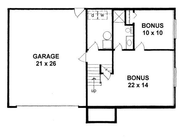 Architectural House Design - Traditional Floor Plan - Lower Floor Plan #58-170