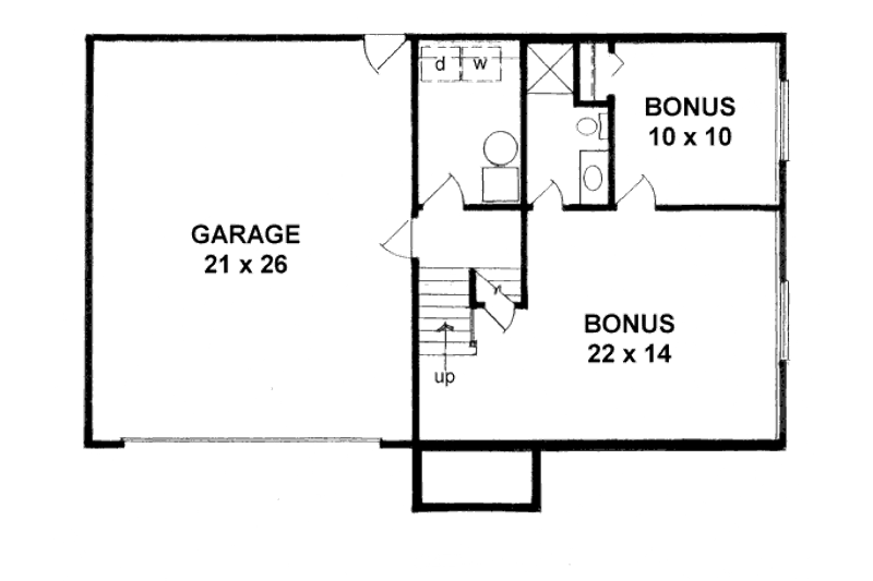Home Plan - Floor Plan - Lower Floor for Traditional House Plan #58-170 - 3 bed, 2 bath