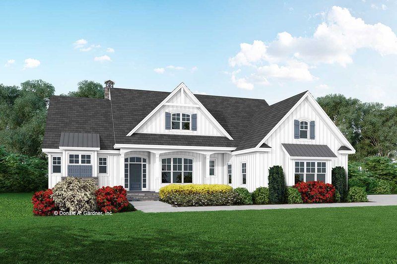 House Blueprint - Farmhouse Exterior - Front Elevation Plan #929-1114