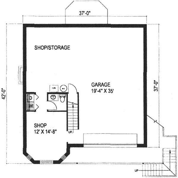 Log Floor Plan - Lower Floor Plan #117-140