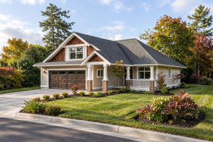 House Blueprint - Exterior - Front Elevation for Craftsman House Plan #1100-177 - 3 bed, 2 bath