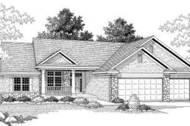 Architectural House Design - Ranch Exterior - Front Elevation Plan #70-596