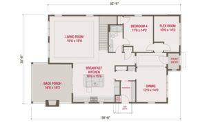 Floor Plan - Main Floor for European House Plan #461-58 - 4 bed, 3 bath