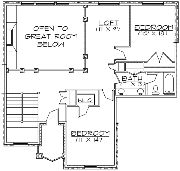 House Plan Design - European Floor Plan - Upper Floor Plan #5-191