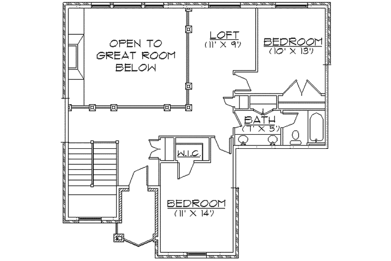 Dream House Plan - Floor Plan - Upper Floor for European House Plan #5-191 - 5 bed, 3.5 bath