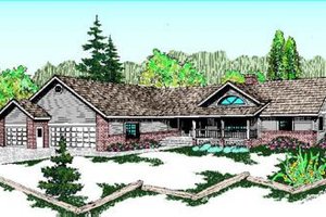Ranch Exterior - Front Elevation Plan #60-209