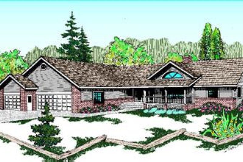 House Blueprint - Ranch Exterior - Front Elevation Plan #60-209