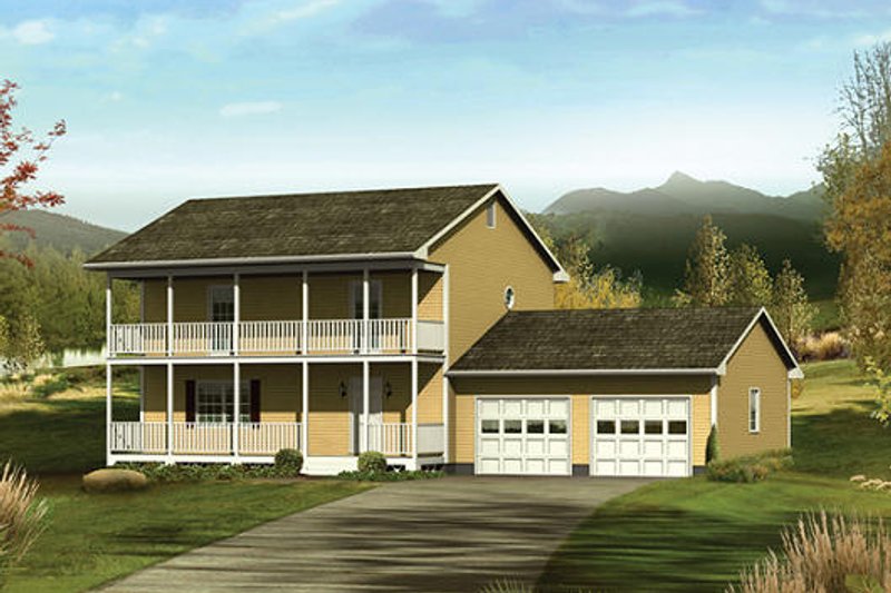 House Blueprint - Country Exterior - Front Elevation Plan #57-528