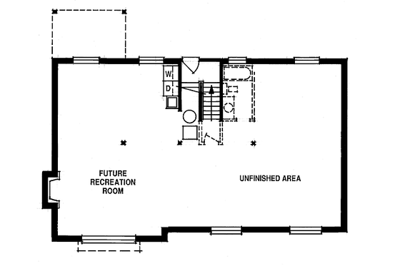 Floor Plan - Lower Floor for Traditional House Plan #47-243 - 3 bed, 2 bath