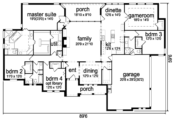 Architectural House Design - European Floor Plan - Main Floor Plan #84-404